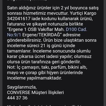 İç Astarda Yırtıklar Nedeniyle 1 Ay Sonra Reddedilen Garanti İadesi