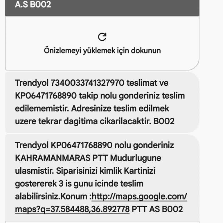 Kargomun Adrese Teslim Edilmemesi Ve Çelişkili SMS’ler Nedeniyle Mağduriyet