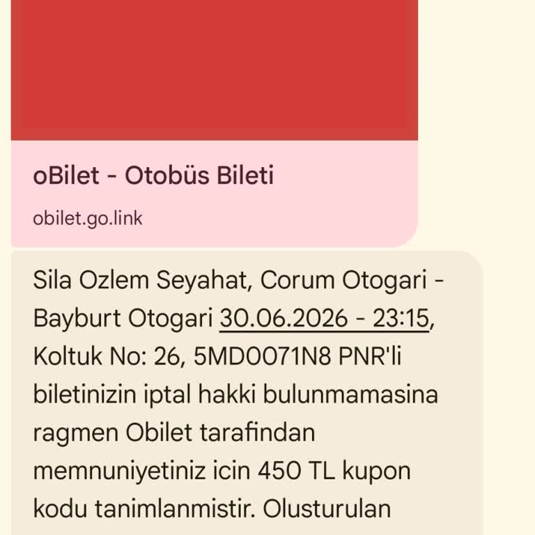 Yanlış İptal Edilen Biletin 1800 TL Tam İadesi Talebi