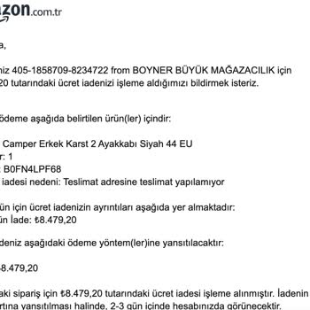 İade Tutarına Vade Farkı Eklenmediği İçin Şikayet