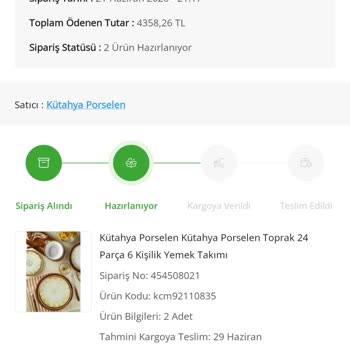 Kütahya Porselen Yemek Takımı Gecikmesi Ve Çiçek Sepeti İlgisizliği