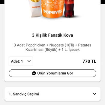 Trendyol GO Üzerinden Popeyes Siparişinde Bayat Ve Eksik Ürün, Yetersiz İade
