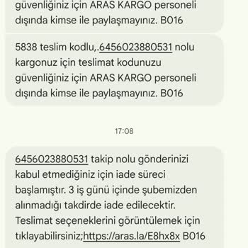 Aras Kargo’da Kargo Teslim Edilmedi Ve Yanıltıcı İade