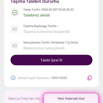 İptal Edilen Nakil Talebinin Hâlâ Aktif Olması Ve İnternet Bağlantısının Sağlanamaması