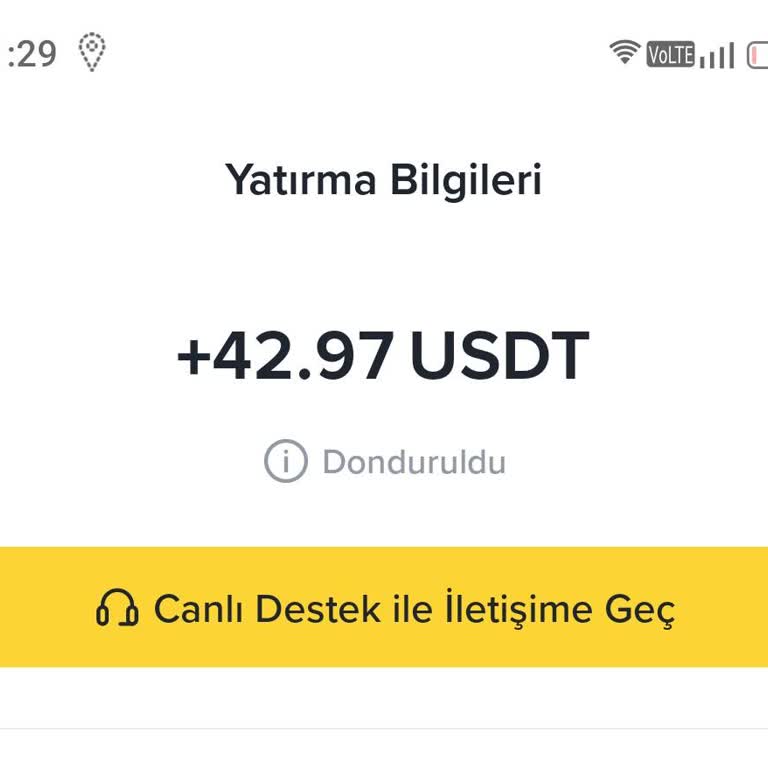 USDT Bakiyemin Açıklamasız Dondurulması Ve Serbest Bırakılması Talebi