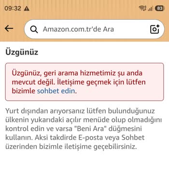 Amazon Türkiye'de İade İşlemi Tamamlanmadı Ve Müşteri Hizmetlerine Ulaşılamıyor