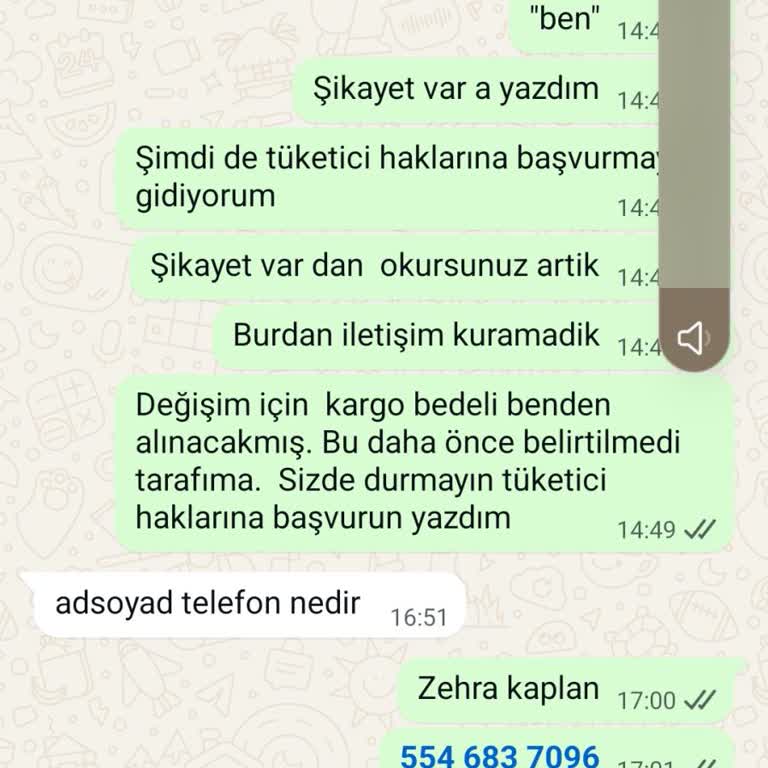 Beden Değişiminde Yarı Fiyat Ücret Talebi Ve WhatsApp’ta Cevap Yok