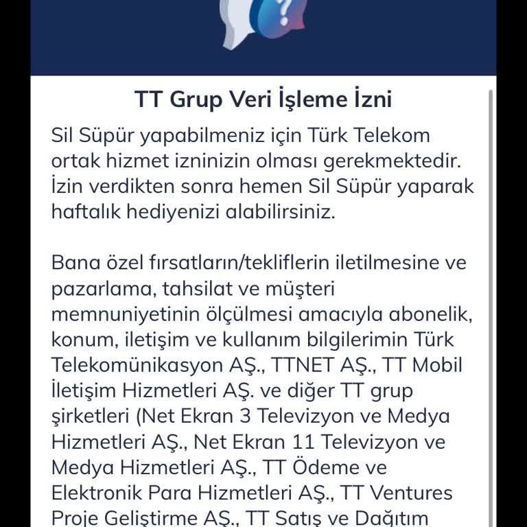 Türk Telekom Sil Süpür Kampanyasında Zorunlu Veri İzni Talepleri