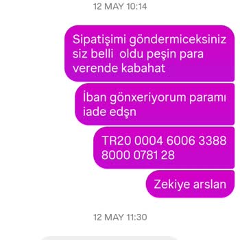 Sipariş Edilen Şalların Gönderilmemesi Ve İade Yapılmaması