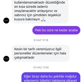 3.600 TL İadenin Söz Verilen Sürede Yapılmaması Ve Hemen Ödenmesi Talebi