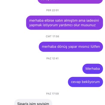 Zey&ze Markasından İade Talebim Reddedildi Ve Müşteri İletişimi Yetersiz