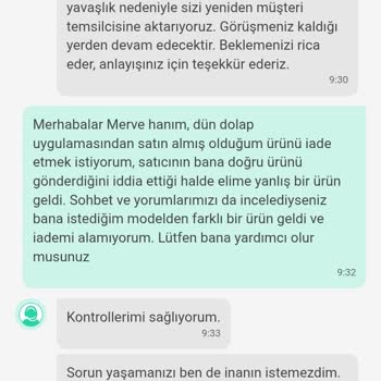 Dolap'ta Yanlış Ürün Gönderimi Ve İade Talebimin Reddedilmesi
