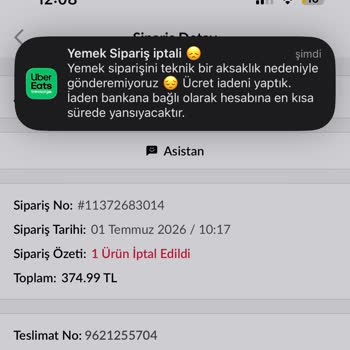 İki Saat Süren Hazırlanıyor Durumu Sonrası Açıklamasız Sipariş İptali Ve Cevapsız Destek