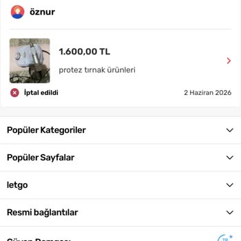 Letgo’da 1600 TL Ücret İadesi Yapılmadı Ve Satıcı Yanıt Vermedi