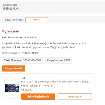 Kırık Ekranlı Televizyon İçin Değişim Talebi Ve Artan Fiyat Nedeniyle Mağduriyet