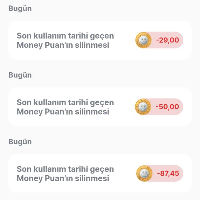 Money Puanlarım Uyarı Olmadan Silindi