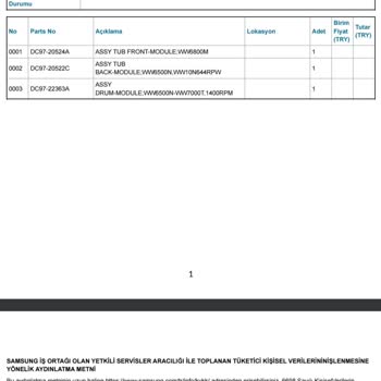 Garanti Bitmeden Sürekli Gürültülü Ve Arızalı Samsung Çamaşır Makinesinin Değiştirilmesi Talebi