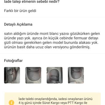 Yanlış Çanta Gönderildi, 717 TL Hizmet Bedeli Kesintisi Kabul Edilemez