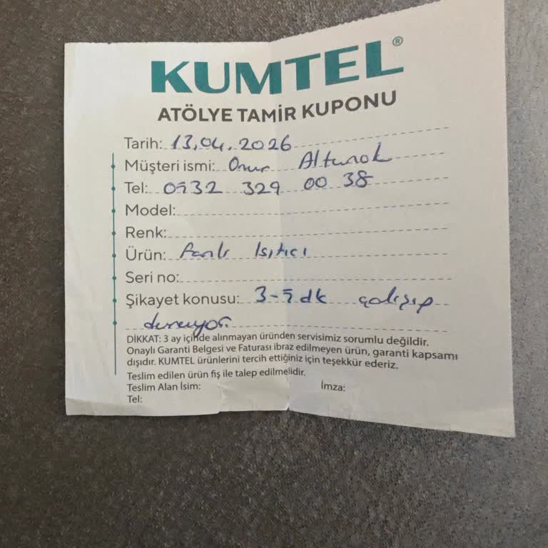 Yetkili Serviste Tamir Edilmemiş Ve Bilgi Verilmemiş Ürün
