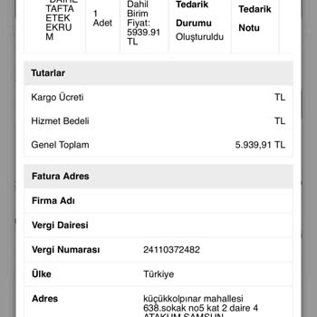 Kargoya Verilmeyen Siparişin İade Talebi