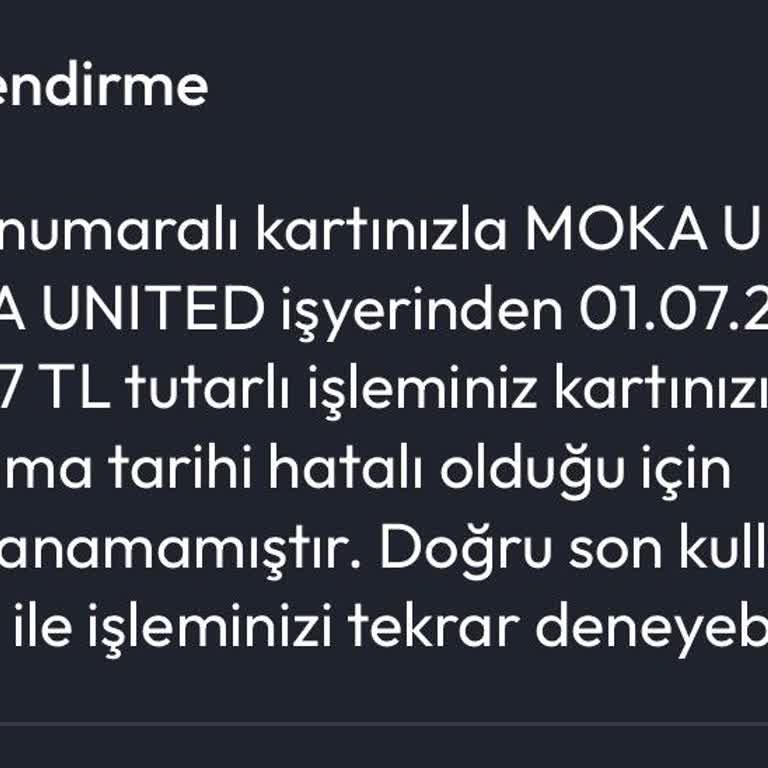 İş Bankası Maksimum Kartımda Moka United Tarafından Yetkisiz İşlem Denemesi