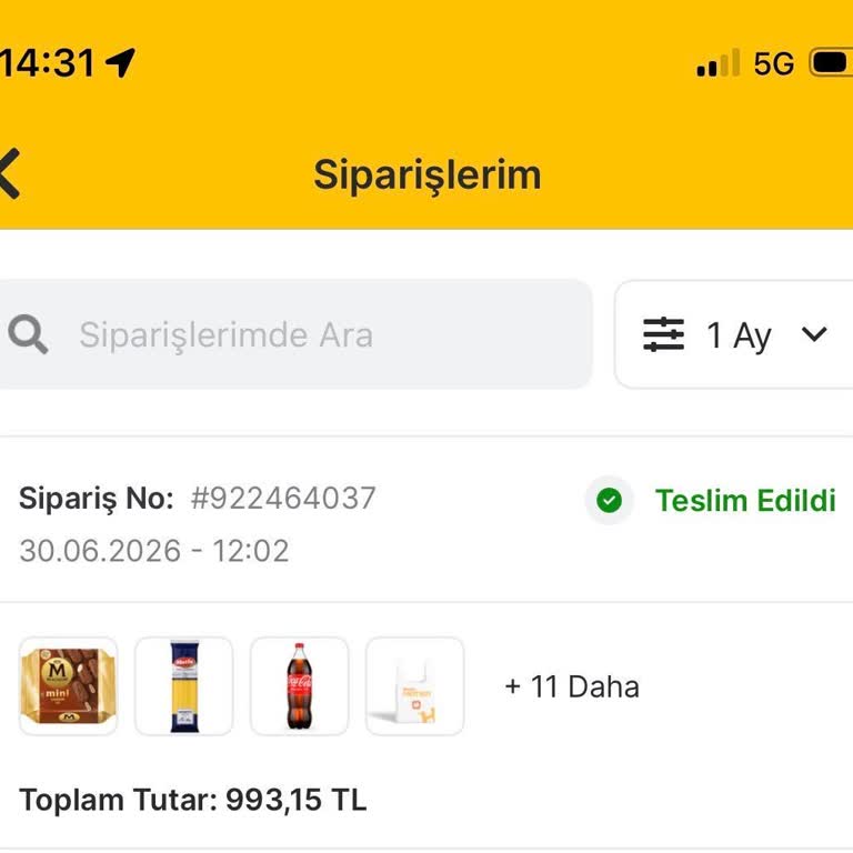 Yanlış Teslim Edilen Sipariş İçin Ücret İadesi Ve Geri Dönüş Talebi