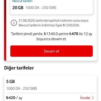 Sadık Müşteriye Yüksek Tarife Yenileme Teklifi