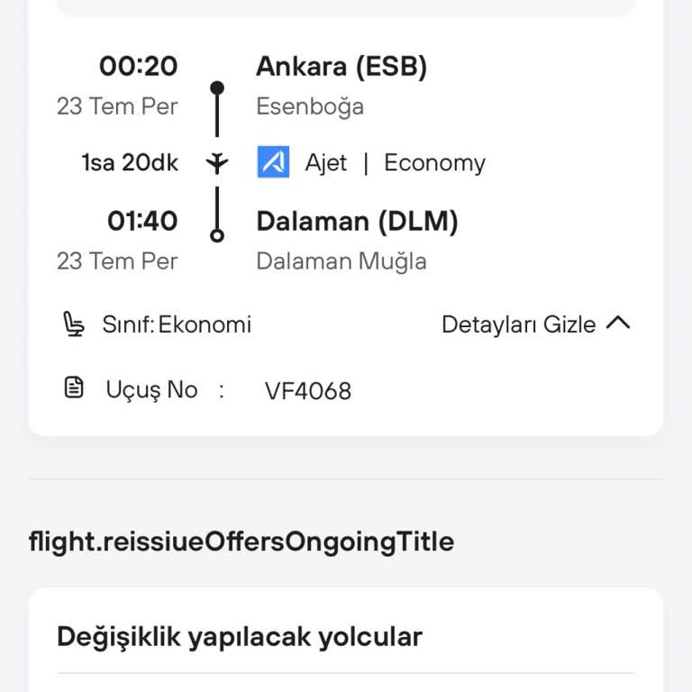Turna Uygulaması Bilet Değişikliği Reddi Ve Yetersiz İade