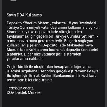 Yabancı Kimlik Numaralı Kullanıcıların Depozito Sistemi Kayıtları Engellendi