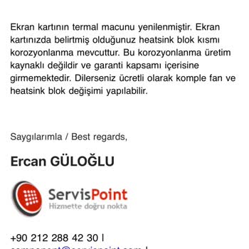 Garanti Servisinde Temizlik Yapılmadı Ve Ücretli Parça Teklifi Sunuldu