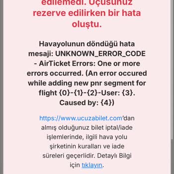 Ucuzabilet.com Çift Çekim Ve Hata Nedeniyle Bilet Alınamaması