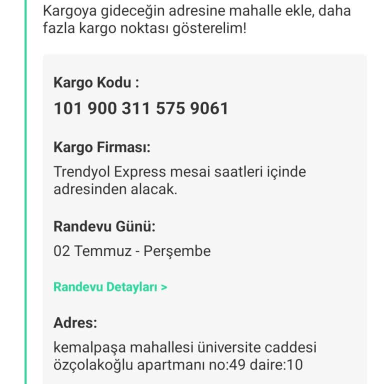 Dolap'ta Otomatik Eski Adres Seçimi Sonrası Kargo Alım Adresi Düzeltilmiyor