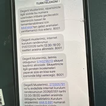 İnternet Kurulum Randevusu Gerçekleşmedi Ve Müşteri Temsilcileri Telefonu Kapatıyor