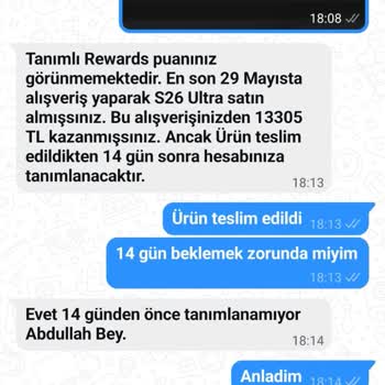 Samsung Awards Puanı Tanımlanmadığı İçin İade Hakkımı Kaybettim