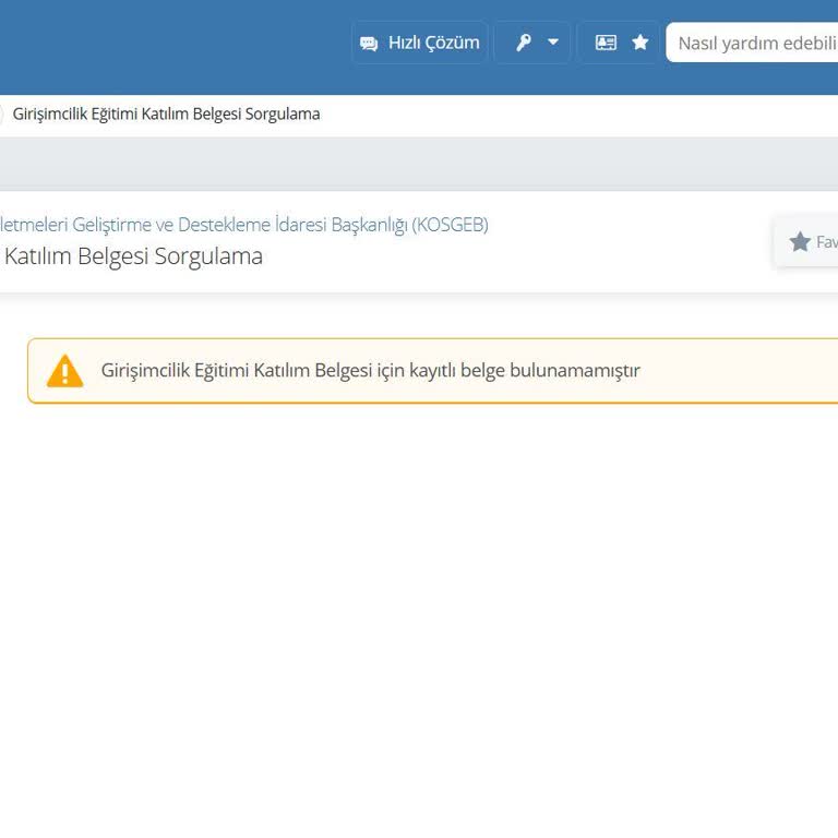 Tamamladığım Eğitim İçin Katılım Belgesi Görünmüyor
