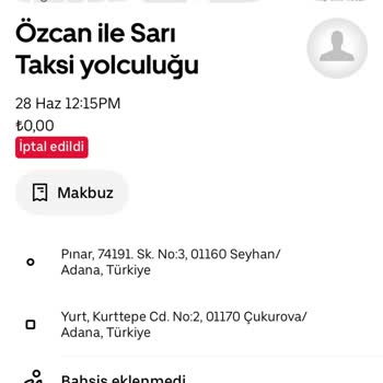 İptal Edilen Uber Yolculuğunun 311 TL Ücreti Geri Ödenmedi