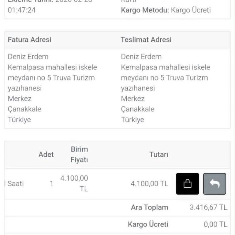 Arızalı Kol Saati İçin İade Talebi Ve Servis Ücreti Reddi
