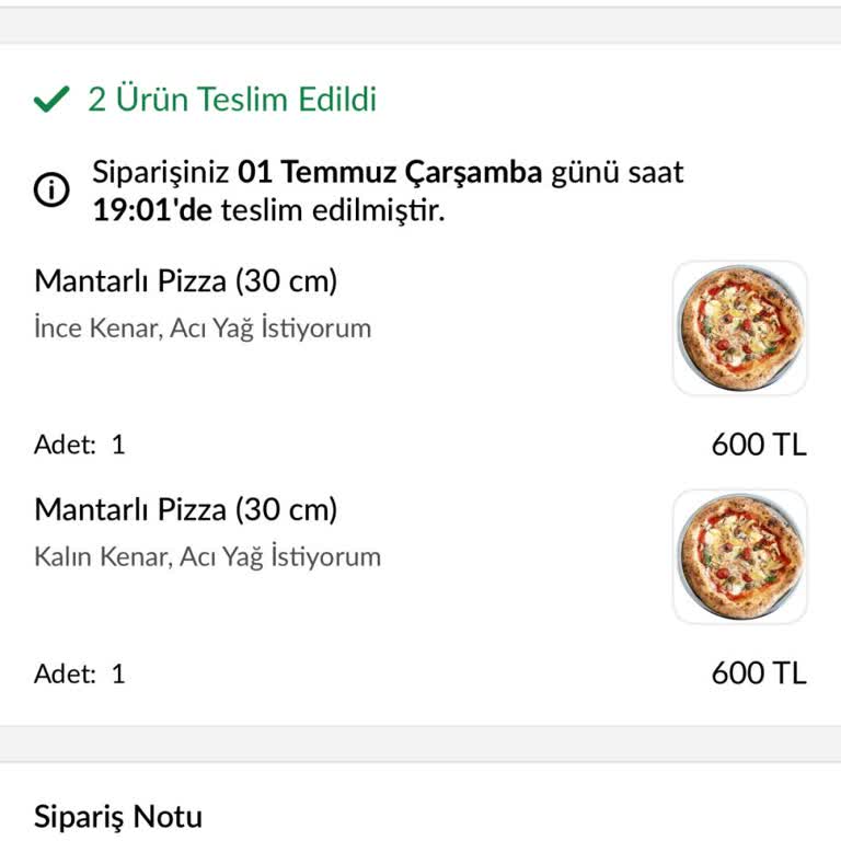 Notu Görülmesine Rağmen Sipariş Onaylandı, Trendyol GO İptal Sağlamadı