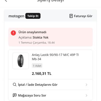 Stokta Olmayan Lastik İçin Yanıltıcı Bilgi Ve N11 Müşteri Hizmetlerinin Yetersiz Yardımı