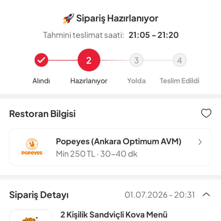 Restoran Kapalıyken Sipariş Hazırlanıyor Görünmesi Ve İptal Talebi