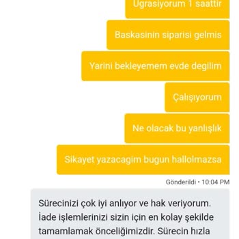 Yanlış Sipariş Gönderildi Müşteri Hizmetinden Çözüm Sunulmadı