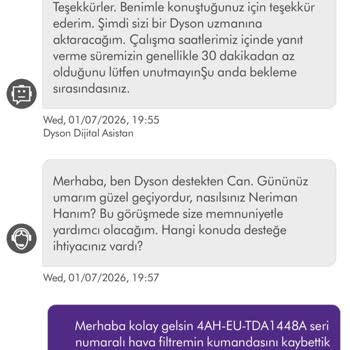 Dyson Hava Temizleyicisi Kumandası Stokta Yok Ve Servis Ücreti Yüksek