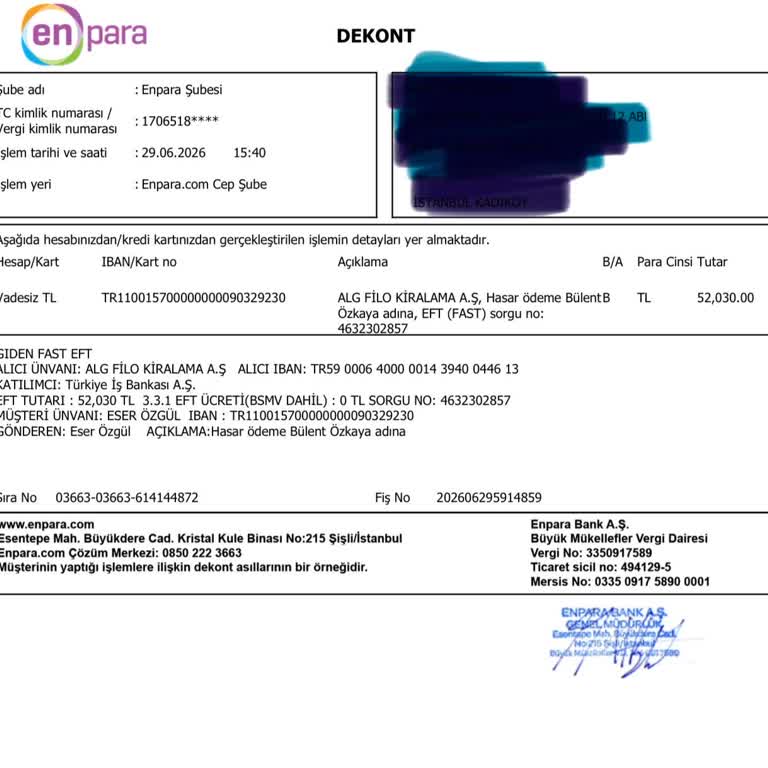 Fahiş Cam Hasarı Ücreti Ve Eksik Fatura