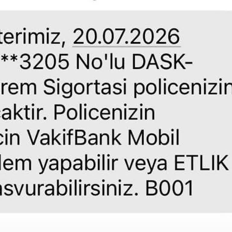 VakıfBank Satılmış Daire İçin Yetkisiz DASK Kesintisi ve Banka İadesi Talebi
