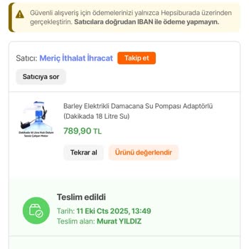 Barley Elektrikli Damacana Pompası Arızası Ve Hepsiburada’nın İlgisiz Servis Süreci