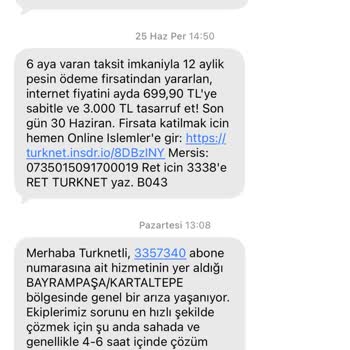 Altyapı Çalışması Nedeniyle Kesintili İnternet Ve Aşırı Fatura Ve Destek Yokluğu