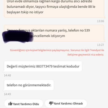 Yanlış Telefon Numarası Nedeniyle Teslimat Hatası Ve Acil Yardım Talebi