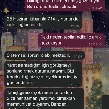 Teslim Alınmadı, Sistem Teslim Alındı Olarak İşaretlemesi Ve İade Talebi