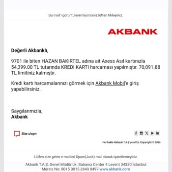 Akbank Kredi Kartımda 54.399 TL İzinsiz Amazon Harcaması Ve İtirazımın Reddedilmesi