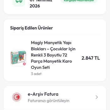 Minik Diyarı Magly Manyetik Blok Siparişim Gönderilmedi Ve 1.841 TL İade Talebi